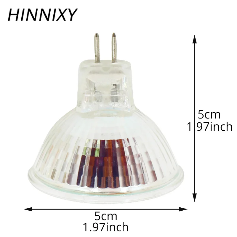 Hinnixy 10 шт./лот затемнения MR16 GU5.3 Галогеновый свет пятна Лампы 12 V 20 W 35 W 50 W лампы дневного света чашки Форма лампа Прозрачное кварцевое стекло