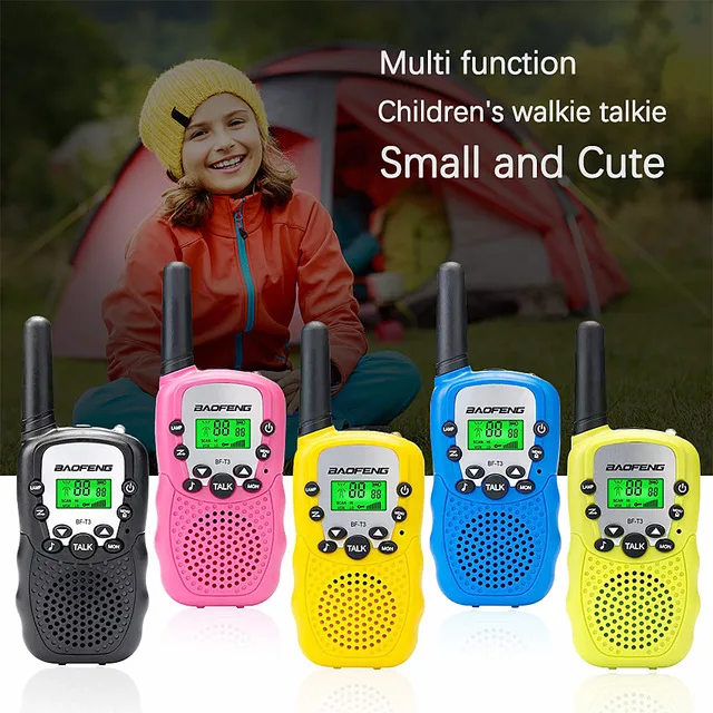 2pcs in pair Mini baofeng Walkie Talkie Kids Toy CB Radio BF-T3 2W UHF462-467(MHz) two way radio Portable Transceiver ham radio