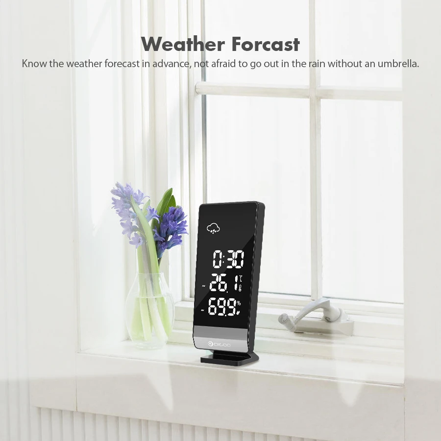 Digoo DG-TH11400 погоды 12/24 часов дисплей Крытый Температура Влажность функция повтора будильника Часы