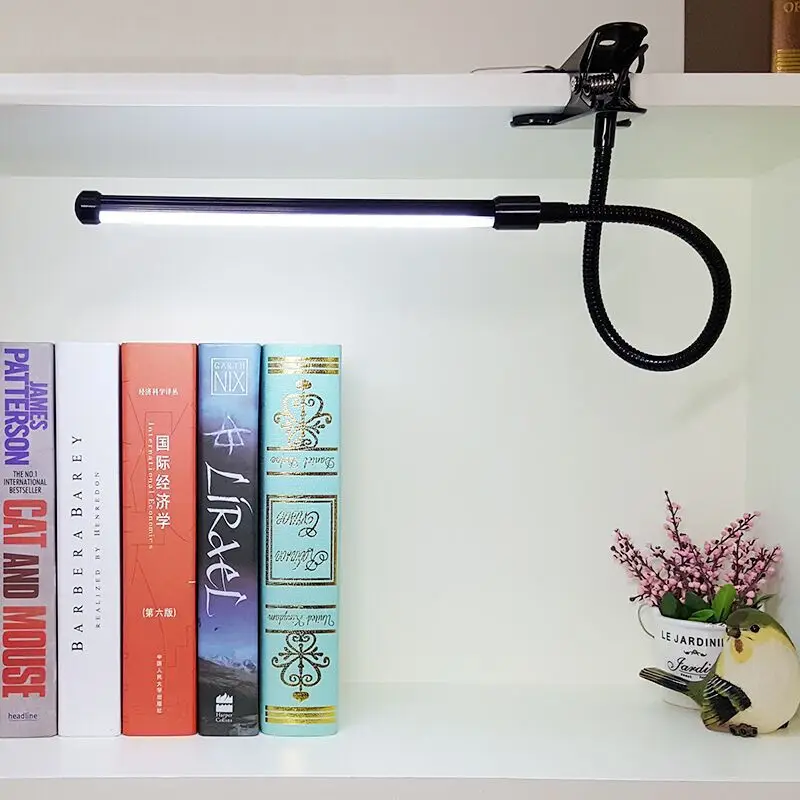 Светодиодный свет книга USB лампы для чтения черный/Серебристые дополнительно светодиодный Clip-on книга лампа фортепиано ноутбука чтения книг освещение в помещении приспособление