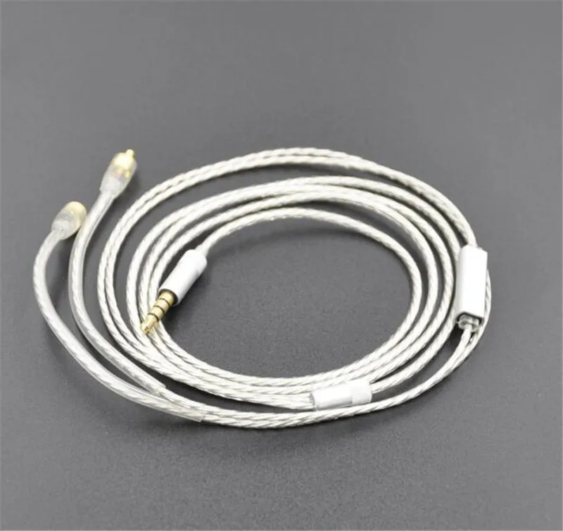 Yinyoo X4 одиночный посеребренный кабель для наушников обновления Shure SE425 SE215 SE315 UE900 W40