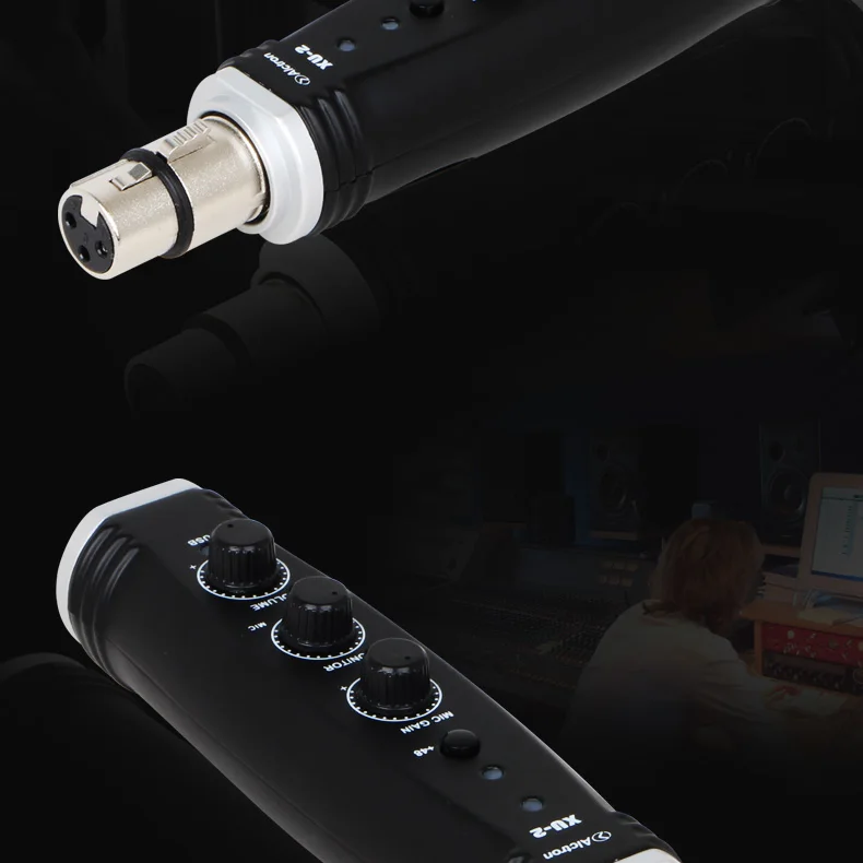 Alctron xu-2 usb конвертер XLR в USB микрофон Предварительный усилитель, компьютерный аудио интерфейс, цифровой аудио конвертер с блоком питания