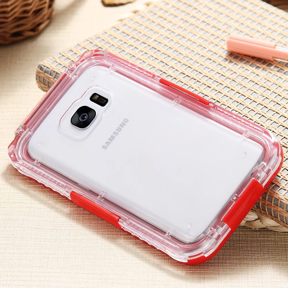 DR.CASE For Samsung Galaxy S7 Edge Waterproof Case S8 Plus Underwater Cover Universal Hard PC+ TPU Clear |
