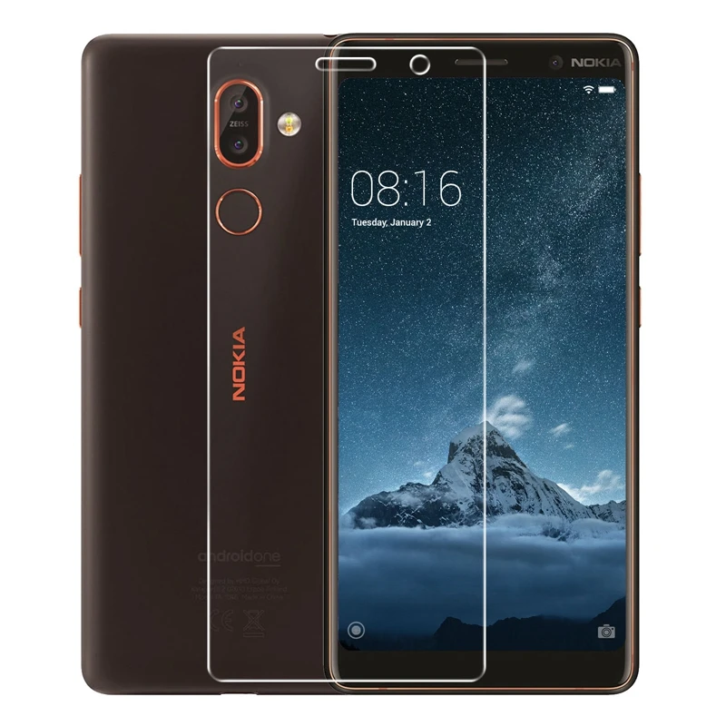 2 шт. закаленное стекло для Nokia 1 3 4 5 6 (2017) 7 8 Plus Взрывозащищенная защитная пленка