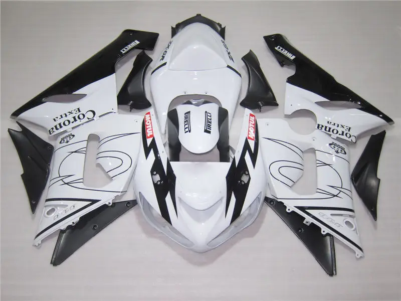 Топ продаж обтекатель комплект для Kawasaki ninja ZX6R 05 06 Белый Черный Обтекатели 2005 2006