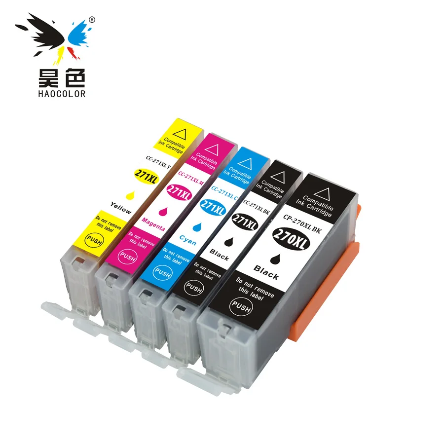 5 шт. PGI-270XLBK CLI-271XLBK C Y M совместимый чернильный картридж для canon PIXMA MG5720 MG5721 черный