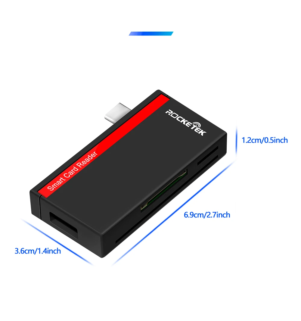 Rocketek type-C USB C 3,0 мульти считыватель смарт-карт SD/TF micro SD памяти, ID, банковская карта, sim cloner разъем адаптера компьютера ПК
