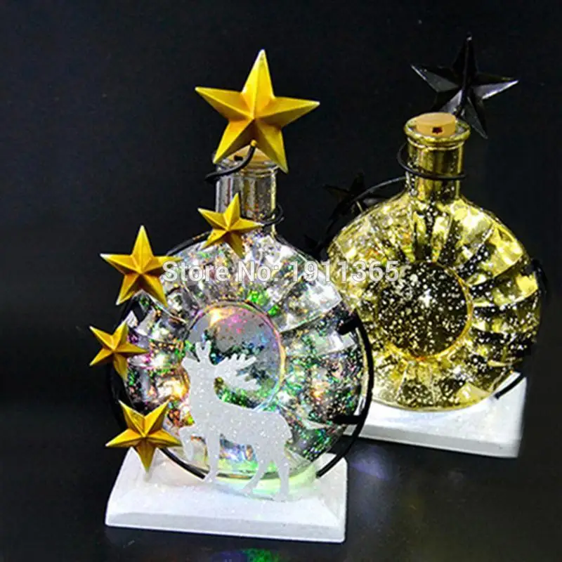 

Glass Wine Bottle Cork Lights 1M 10 LED Silver Wire Light String Starry LED Lights Bottle DIY Wedding Party Christmas Halloween