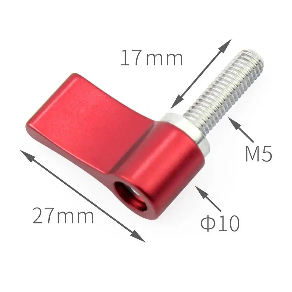 Red M5x17mm M4 M5 M6 зажимной рычаг Зажимная ручка винты регулируемая ручка фиксирующая резьба ручка для фотографической камеры аксессуары - Цвет: Red M5x17mm
