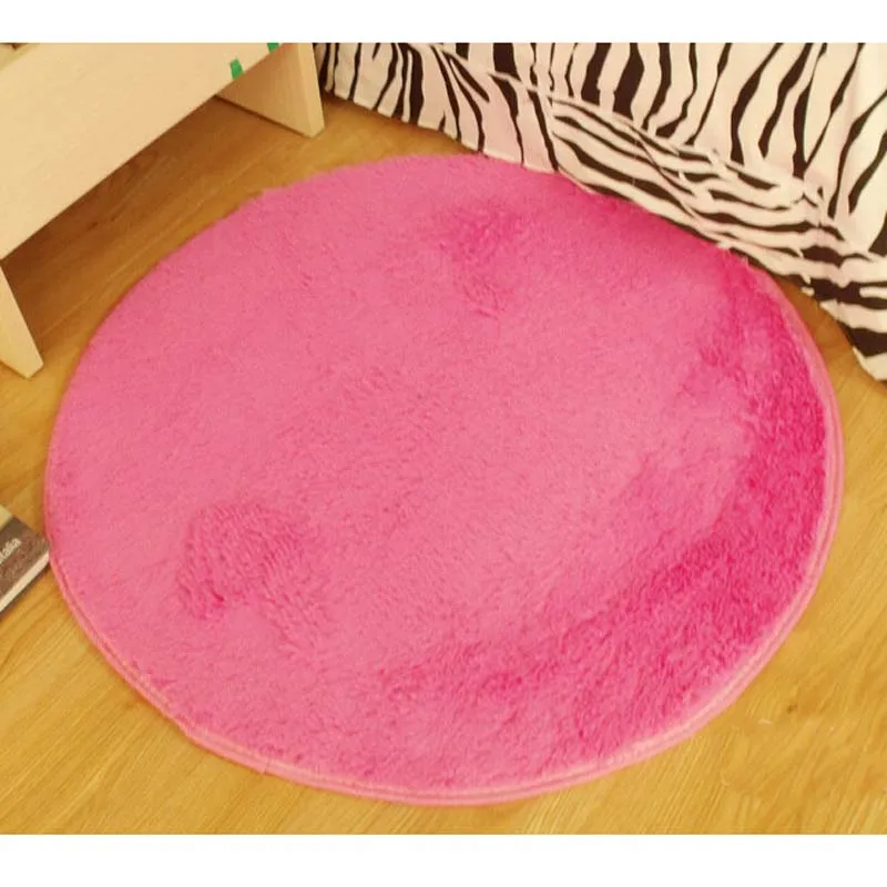 Круглый плюшевый ковер 25 мм и 45 мягкий лохматый для гостиной напольный коврик
