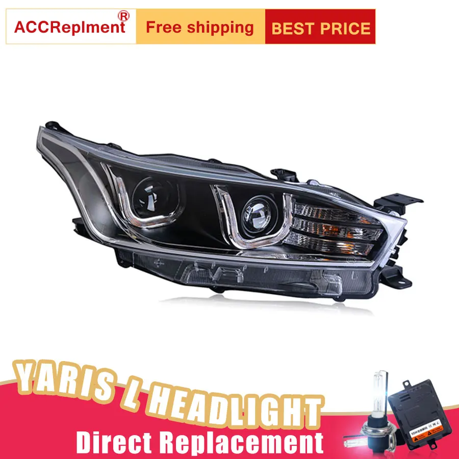 

2Pcs LED Headlights For Toyota YARiS L 2014-2015 led car lights Angel eyes xenon HID KIT Fog lights LED Daytime Running Lights