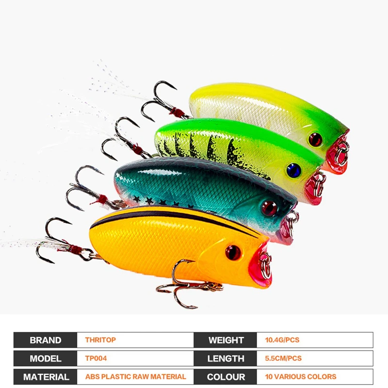 Thritop New Lifelike Crank Baits 55mm 10.4g TP004 10 Different Colors for Choose Crank Fishing Lure Professional Fishing Tool