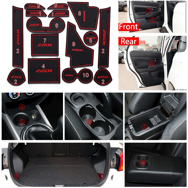 15X для Mitsubishi ASX 2013 2014 2015 автомобильные аксессуары внутренний слот ворот