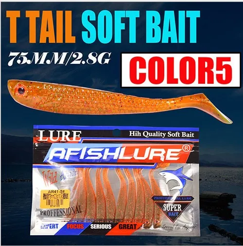 Fishing lures 75mm 2.8g 10pcs Wobblers Lures Easy Shiner Swimbaits Silicone Soft Bait Double Color Carp Artificial Soft Lure - Цвет: COLOUR-5