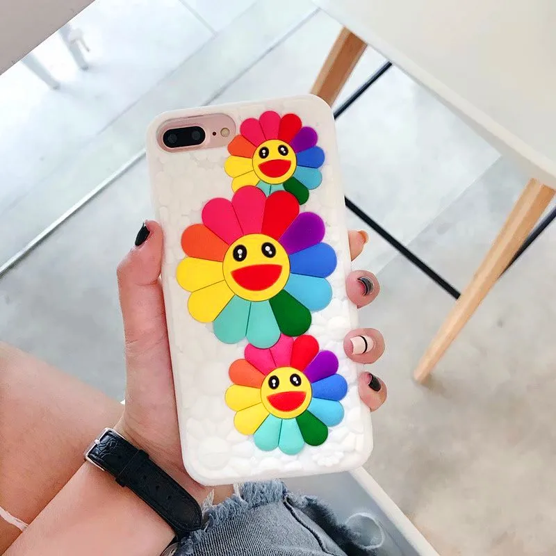 Чехол Smile цвета радуги для iphone XS XSmax чехол XR X 7 6S 6 8 Plus с подсолнечником