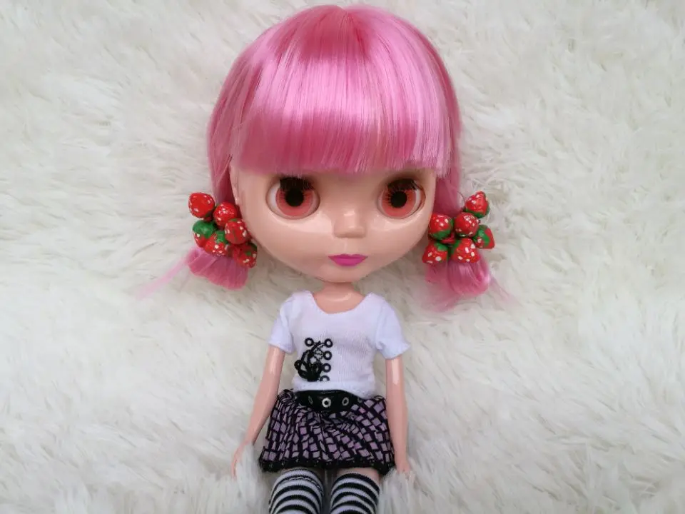 2 шт./лот Клубничная заколка аксессуары для кукол blythe Licca bjd игрушки