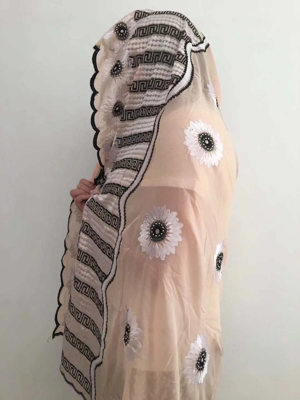 Горячая продажа мягкий шифон Материал африканский платок мусульманские шарфы в 5