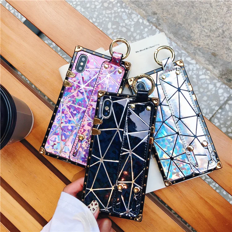 Роскошный розовый чехол с голограммой для телефона Iphone X Xs MAX XR 10 8 7 6 6s Plus чехлы I Phone