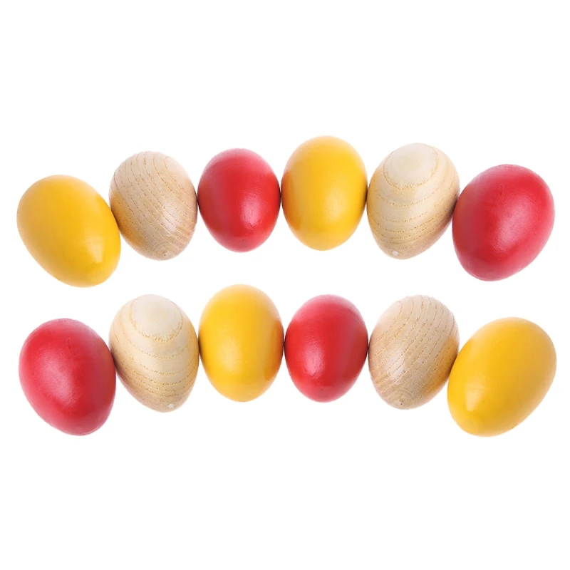 1Pc Wooden Percussion Musical Egg Maracas Shakers Children Kids Toys Fun Gifts m18