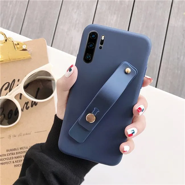 Для huawei P Smart Nova 3i On Honor 8X 9X 10i 20 чехол для mate 20 Lite P20 P30 Pro Lite чехол силиконовый ремешок на запястье - Цвет: Navy