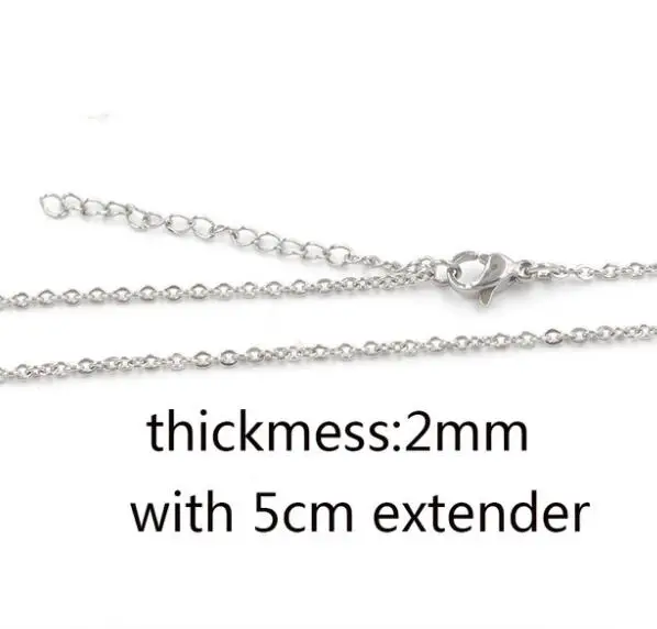 2mm steel extender Fnixtar 40 см 45 см 50 см Нержавеющая сталь DIY ожерелье цепь 1 мм 1,5 мм 2 мм толщина цепи кабель цепи ожерелье 10 шт./лот - Окраска металла: 2mm steel extender