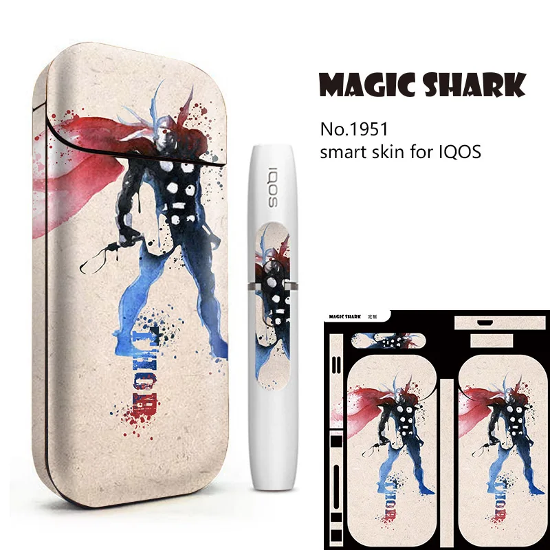 Magic Shark Super Hero Thor Hunk Bat Man E наклейка на сигарету чехол для IQOS 2 4 Plus p|Наклейки