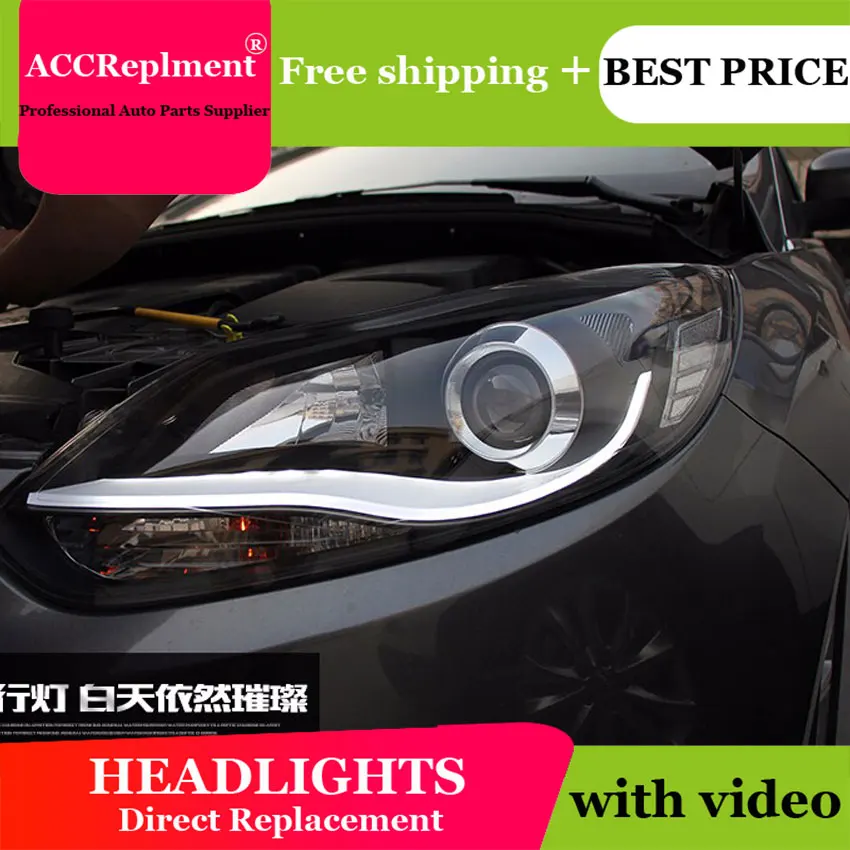 Автомобильный Стайлинг для 2012 2014 Ford Focus светодиодный фары Новый Focus3 DRL Объектив