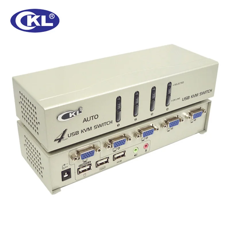 CKL 4 порта USB 2 0 VGA KVM переключатель с кабелями Поддержка аудио автоматическое