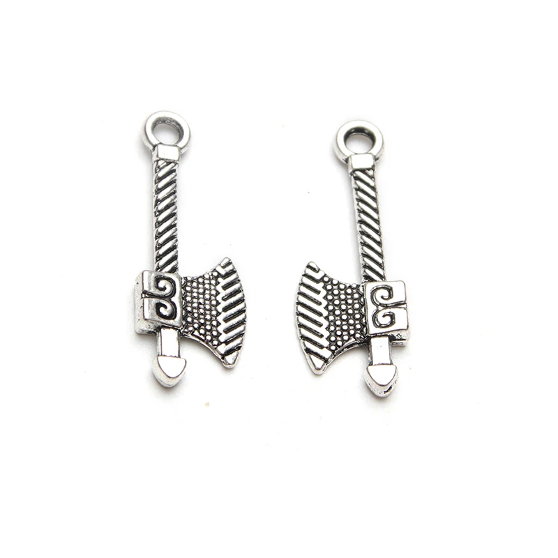 Подвески с оружием Ax 10 шт./лот 26*10 мм антикварные серебряные подвески для