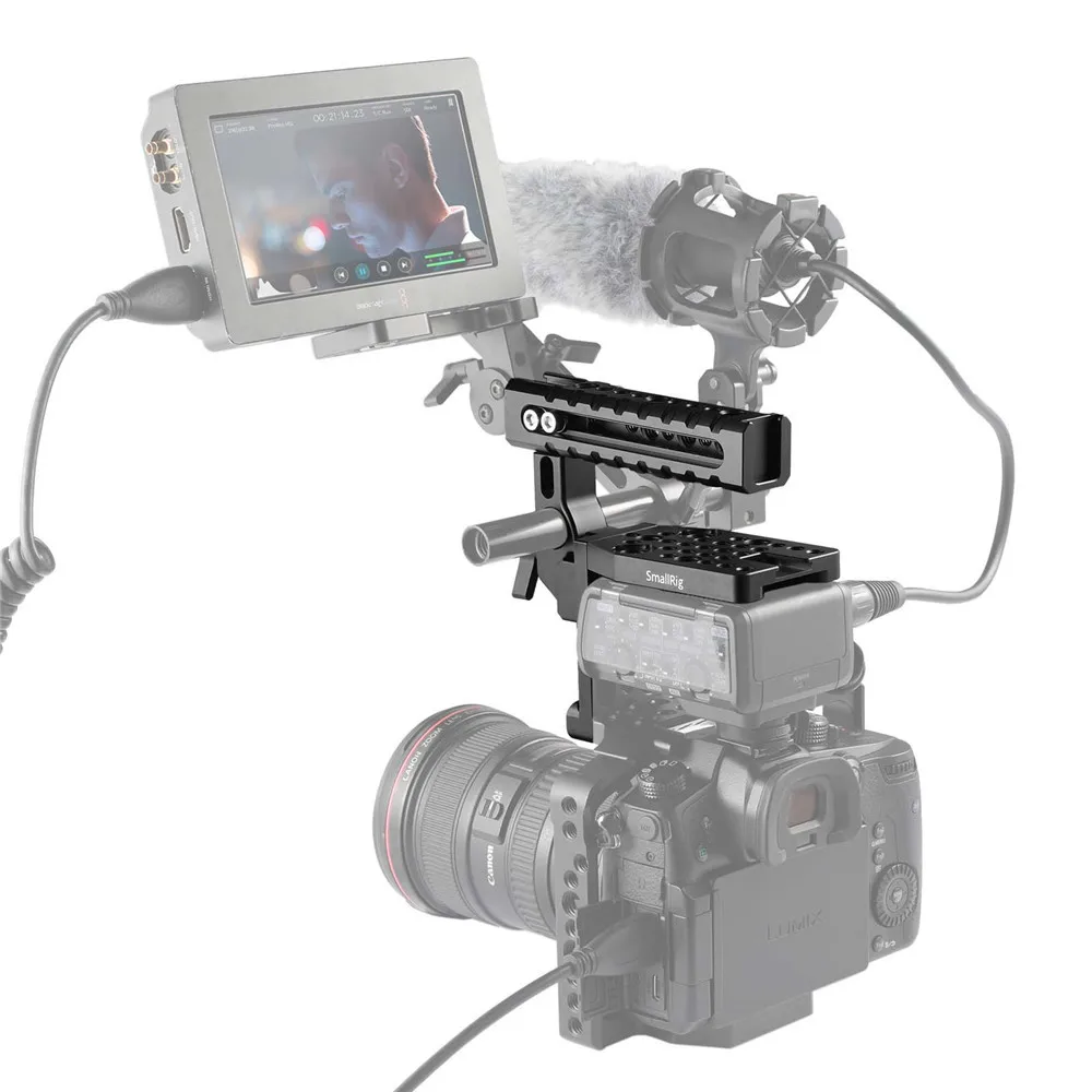 Верхняя ручка клетки SmallRig для Panasonic Lumix GH5 DMW XLR1 с направляющими отверстиями Arri