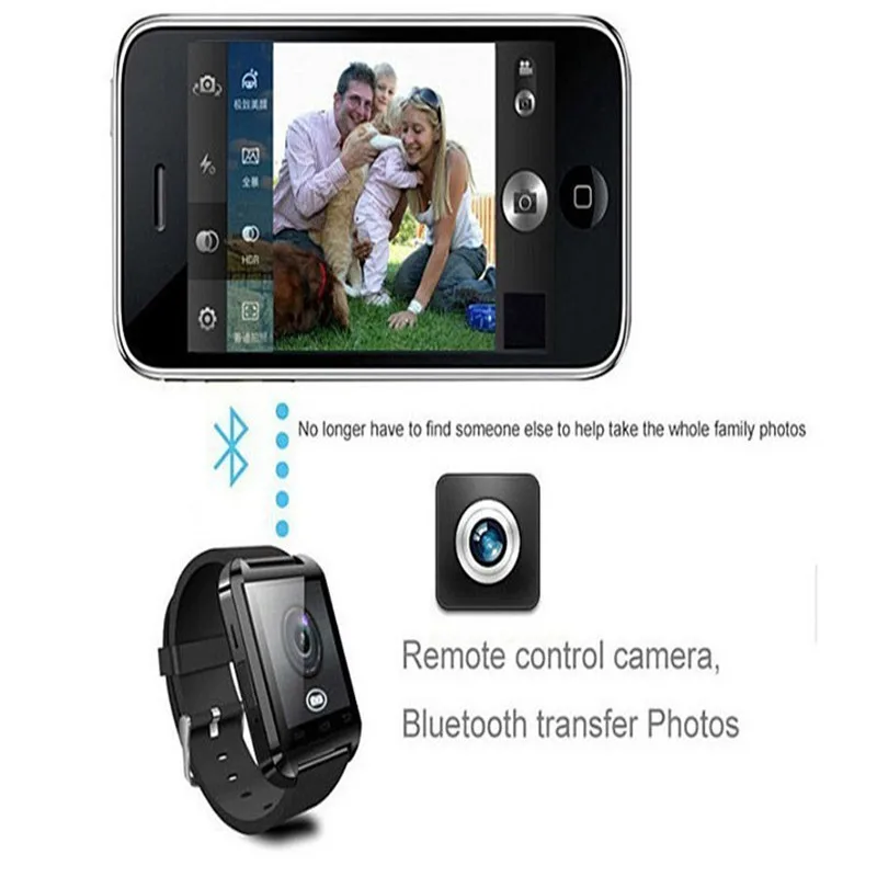 U8 сенсорный экран Bluetooth Смарт часы с камерой 1 44 дюймов спортивные наручные для