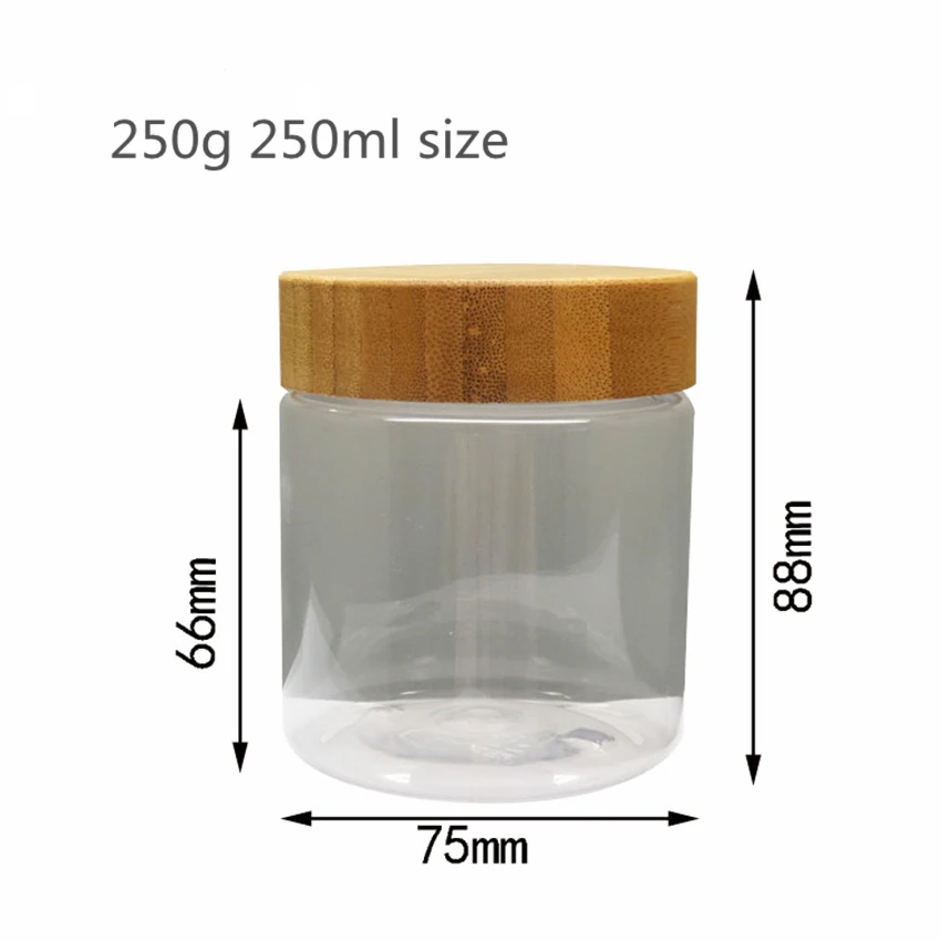 Download 50pcs 250g 250ml Pet Cream Bottle Jars With Bamboo Lid Clear Plastic Cosmetic Container Candy Jars Bamboo Cap Matt Frosted Jar Buy At The Price Of 180 50 In Aliexpress Com Imall Com