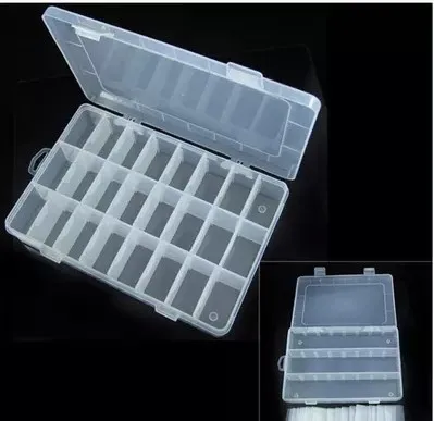 

Прозрачная отделочная коробка для хранения 24 чехлов, прозрачная коробка для ювелирных изделий, многоцветная коробка для хранения, пластико...