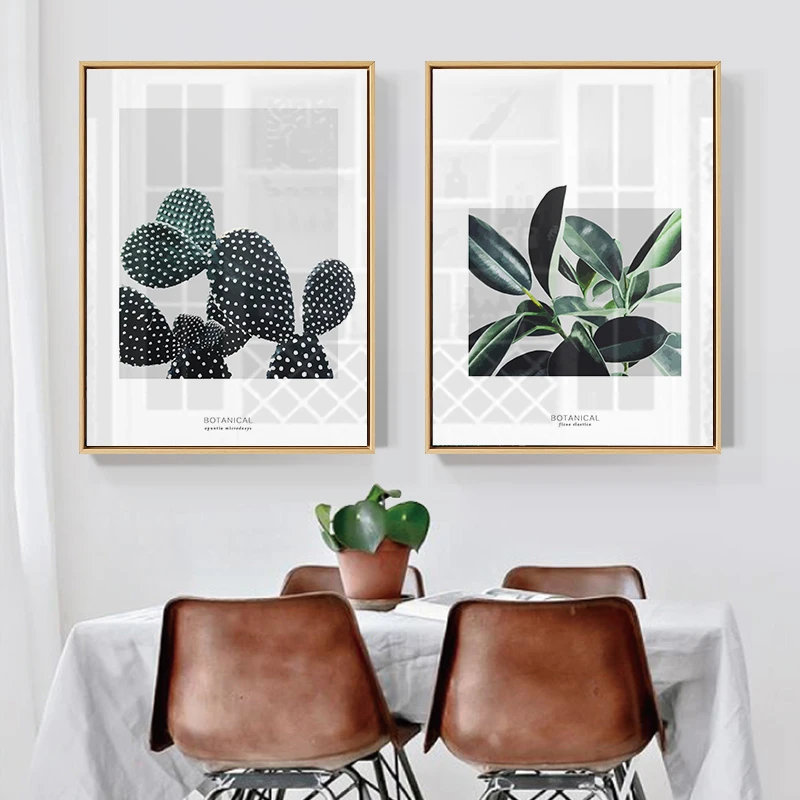 Северное растение тропический лист кактус современное искусство холст живопись