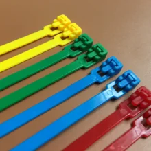Bridas de nailon reutilizables para cables, bridas de plástico de colores de 200mm, envoltura de lazo aprobado por UL Rohs, 100 piezas