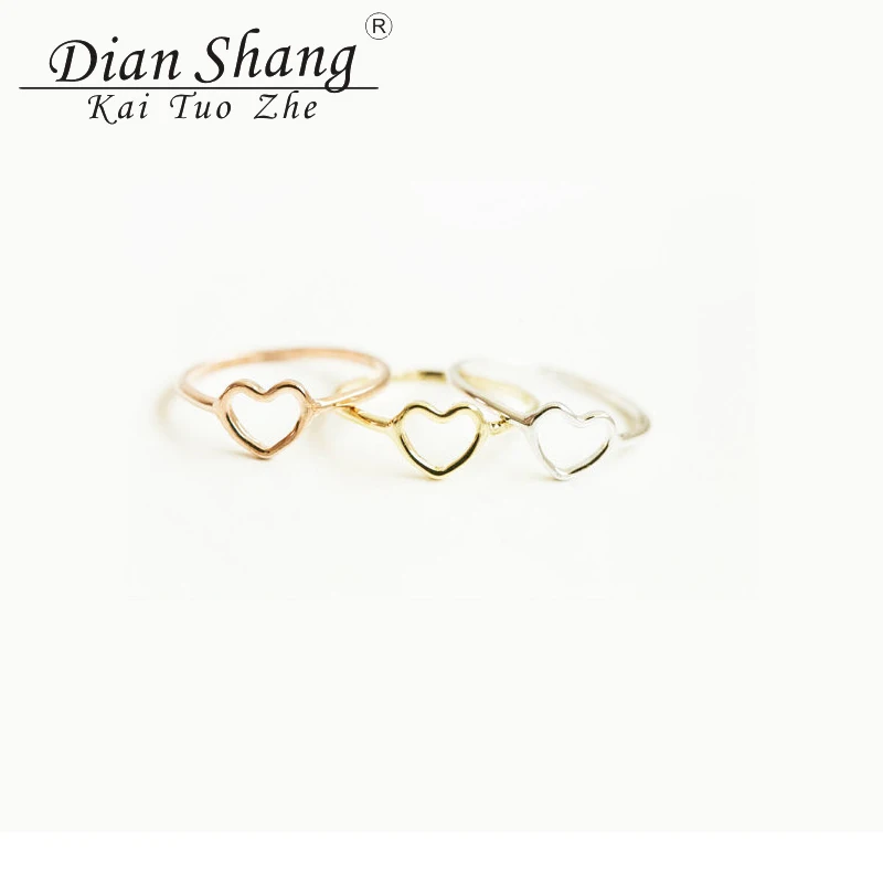 Оптовая продажа 10 штук минималистичные кольца в форме сердца для женщин