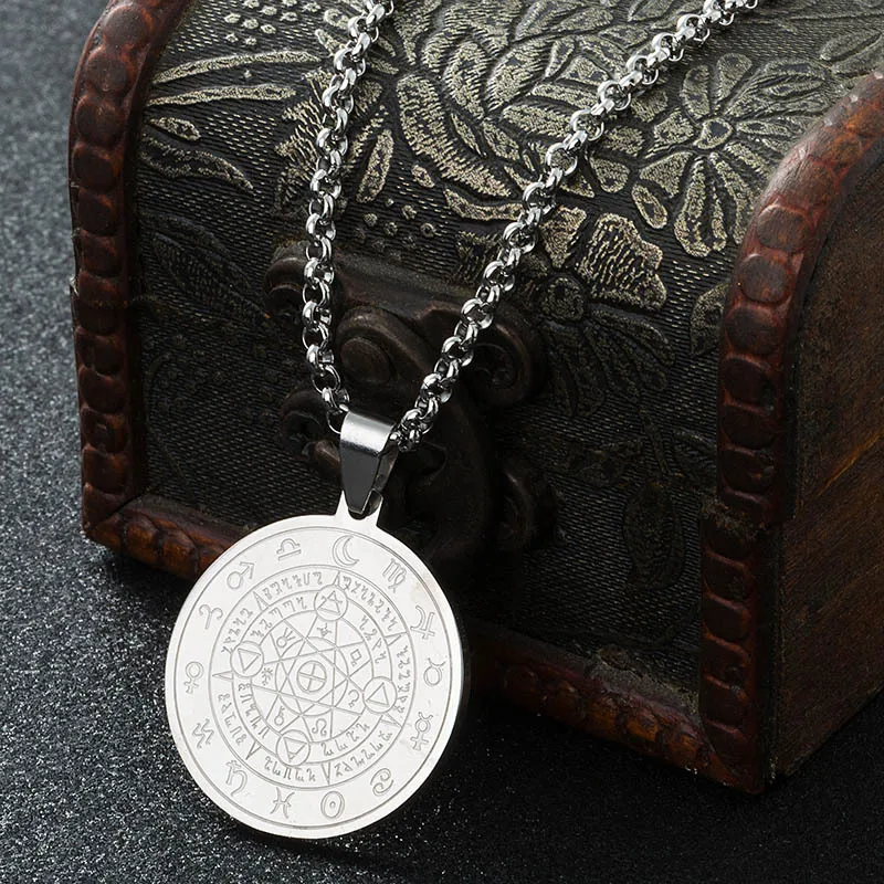2019 модные Волшебные круглые кулоны ожерелья для женщин ожерелье из нержавеющей