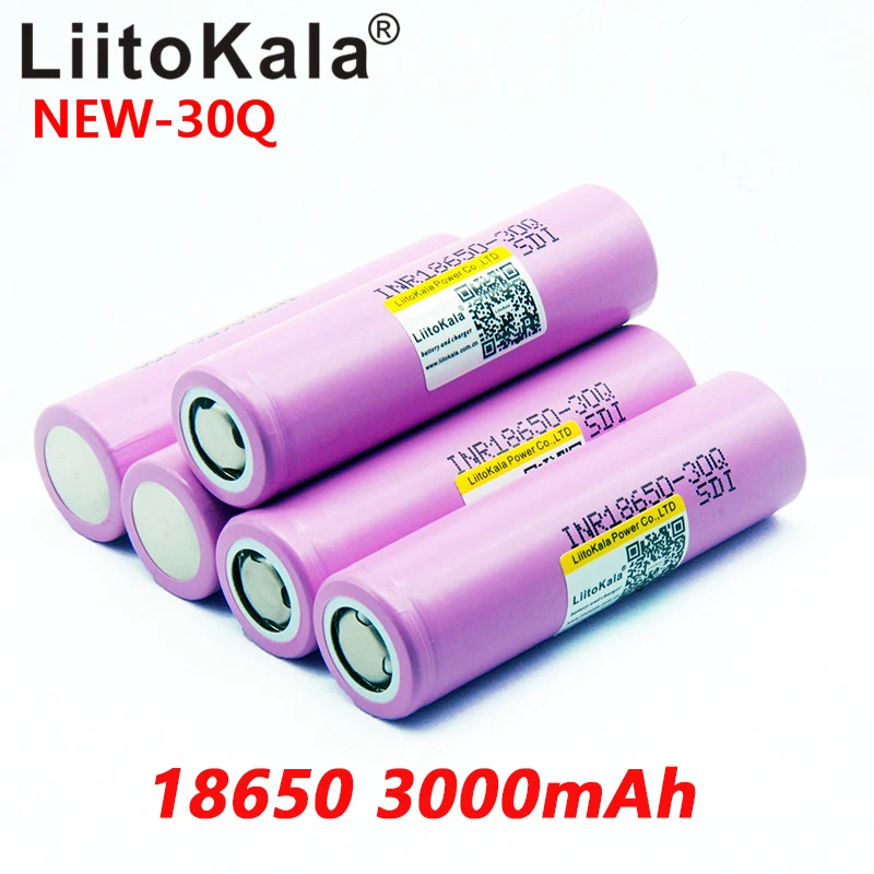 2 шт. LiitoKala 100% Оригинал 3 7 V INR 18650 30Q 3000mAh аккумуляторы батарея | Электроника