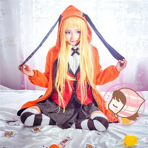 Kakegurui рисунок Yomotsuki Руна JK школьная форма для девочек+ Толстовка Хэллоуин Косплей Костюм Полный наборы