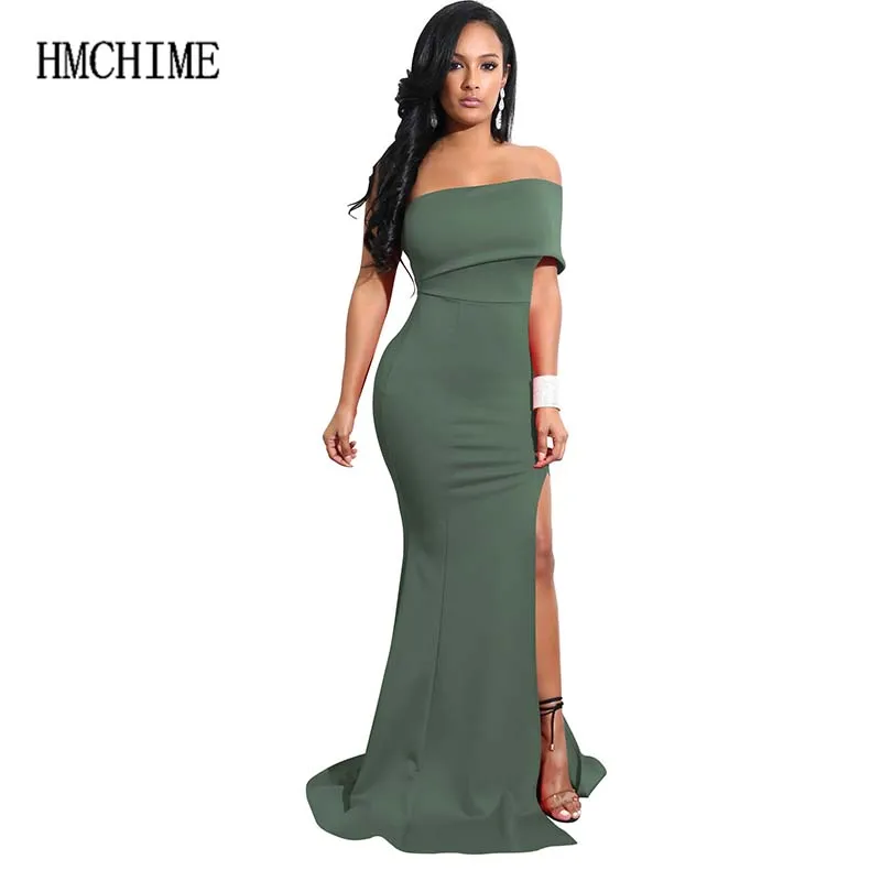 Модные пикантные женские длинное платье с молниями Европейский тренд Slash шеи