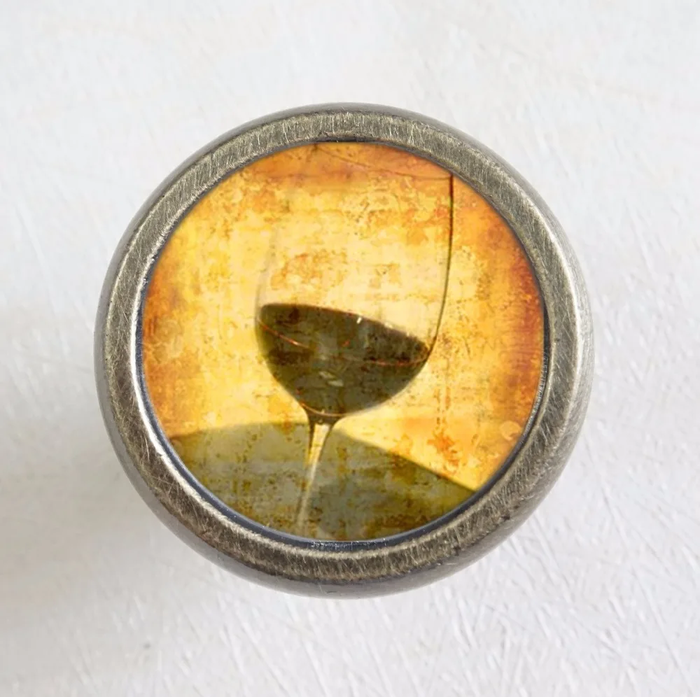 Ручки для ящиков в виде бокала красного вина ручки винтажном стиле медь серебро