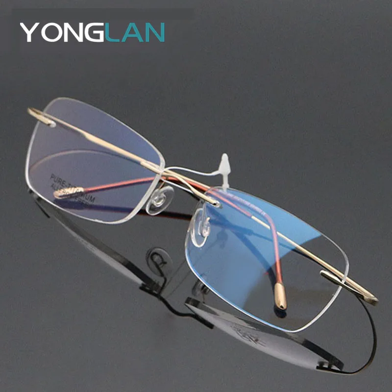 Женские и мужские унисекс очки без оправы оправа для близорукости сверхлегкие