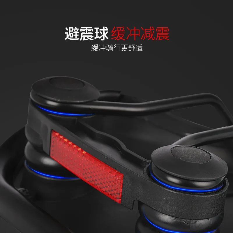 Широкое велосипедное седло ударопрочное светоотражающее комфортное сиденье для