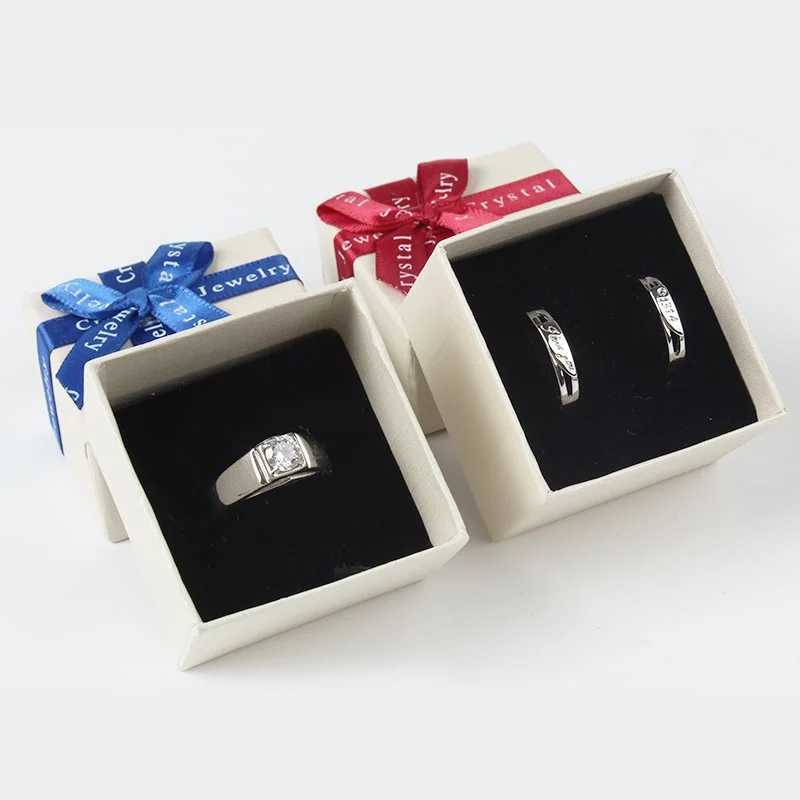 Fashion Jewelry Boxes Red &amp Blue Ribbon Letters Bowknot Gift Box 24pcs/lot Earrings / Ring Packaging Display | Украшения и