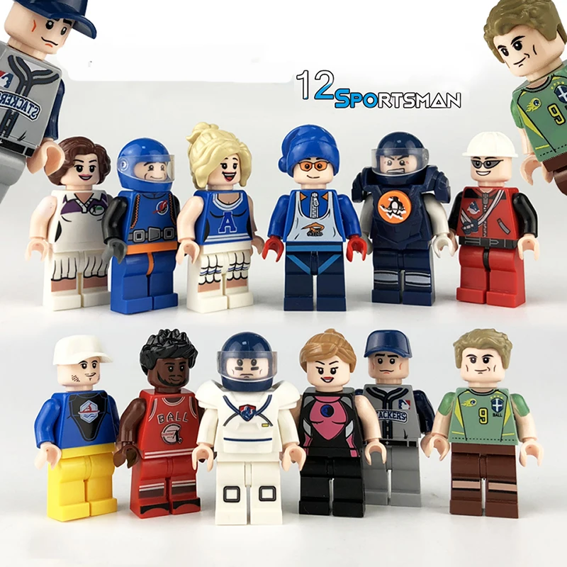 Enlighten Minifigure 12 шт./лот строительные блоки фигурки кирпичи Сделай Сам спортивные