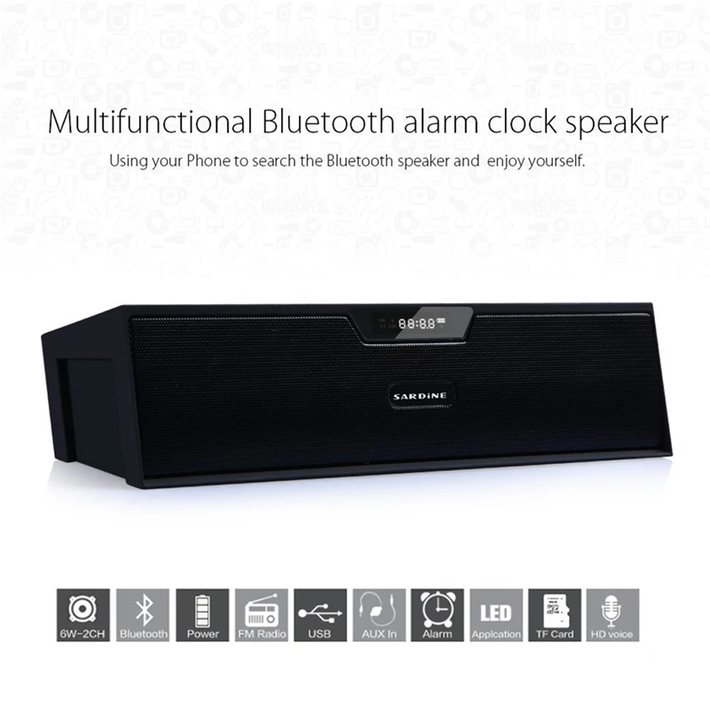 FM Радио звуковой ящик аудио Blutooth сом мини музыкальная светодиодный LED