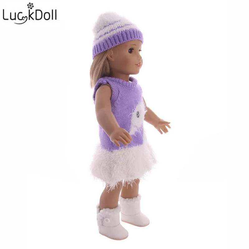 Luckdoll без рукавов вязаное платье куклы для 18 дюймов американская кукла и 43 см Детские кухонные принадлежности аксессуары