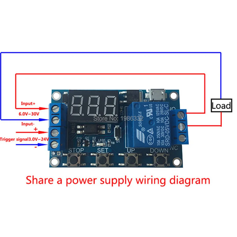 WS16 DC 6 30 в Поддержка Micro USB 5 В светодиодный дисплей Автоматизация таймер задержки