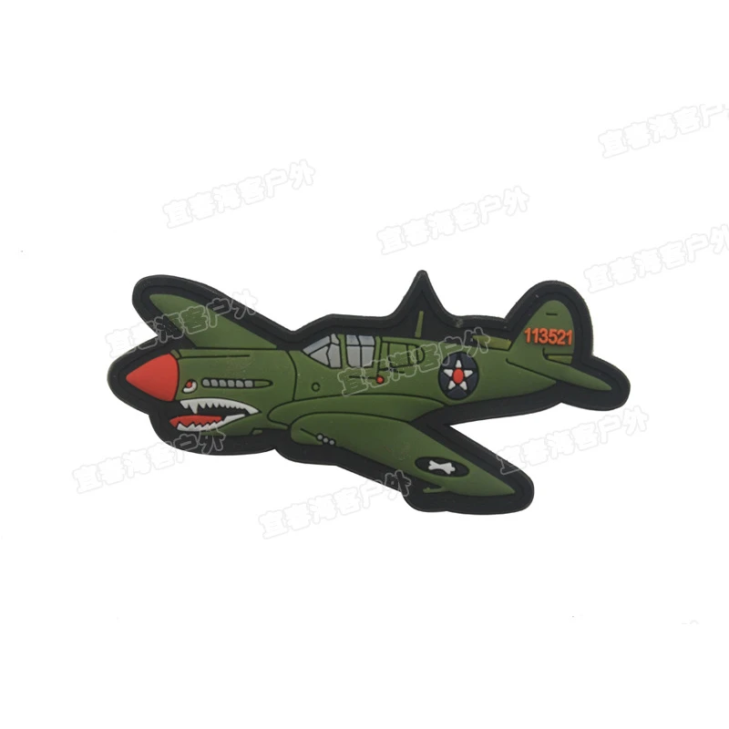 WW 2 P-40 Fighter PVC Drop резиновые накладные патчи Военная Тактическая повязка на руку