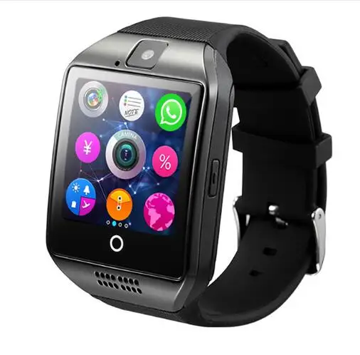 Bluetooth Смарт часы Q18 с камерой Facebook Whatsapp Twitter Синхронизация SMS Smartwatch поддержка sim